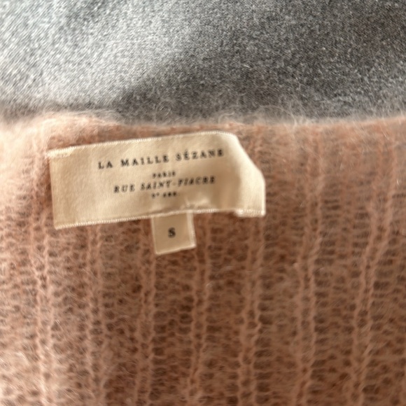 Sezane Emilio Mohair Wool Wrap V Neck Jumper Sweater - Picture 4 of 7